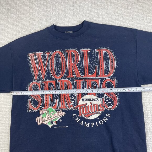 Vintage Minnesota TWINS 1991 World Series Champions Sweatshirt Sz L Made in USA - Picture 14 of 16